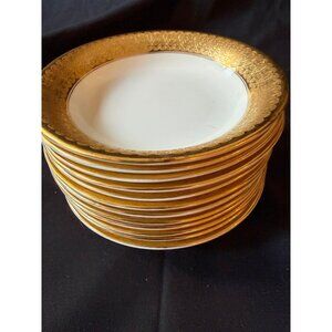 Set of 12 Royal Crown Derby St. George Berry Bowls 5.25” Gold Trim Bone China